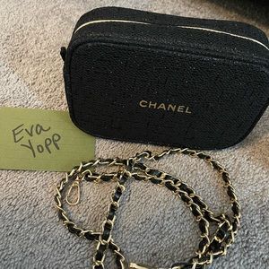 Chanel holiday makeup bag and crossbody chain!